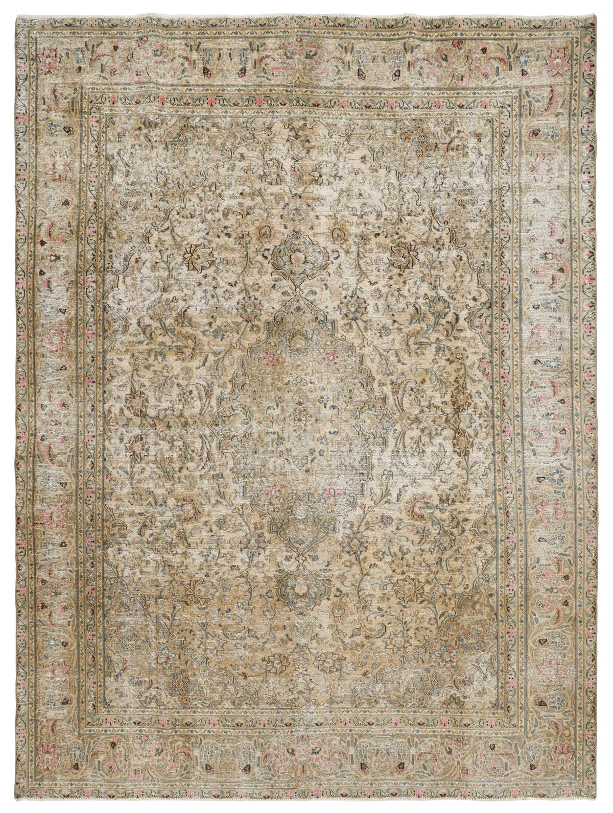 Vintage Royal Collection: Antique Persian Hand-Knotted Rugs in Stonewashed, Recoloured Finishes280 cm x 370 cm