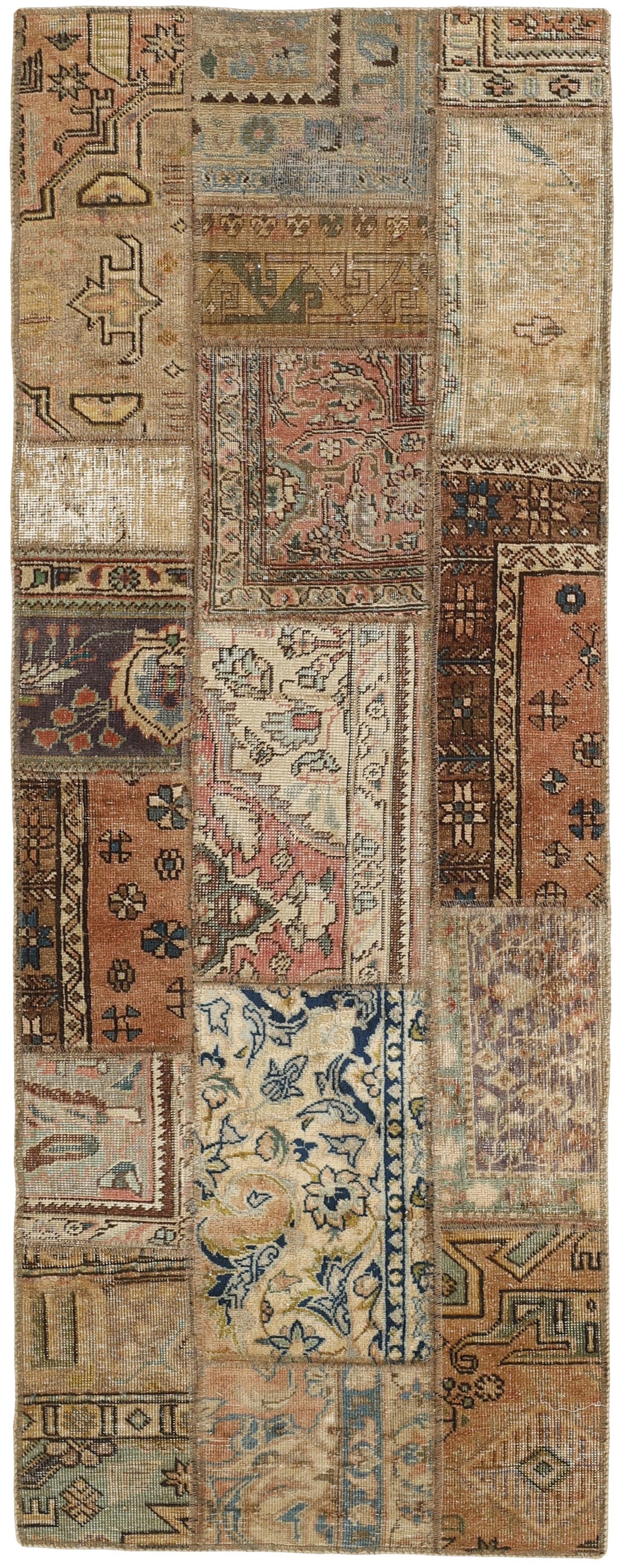 Vintage Royal Patchwork Rugs | Antique Persian Handcraft74 cm x 206 cm