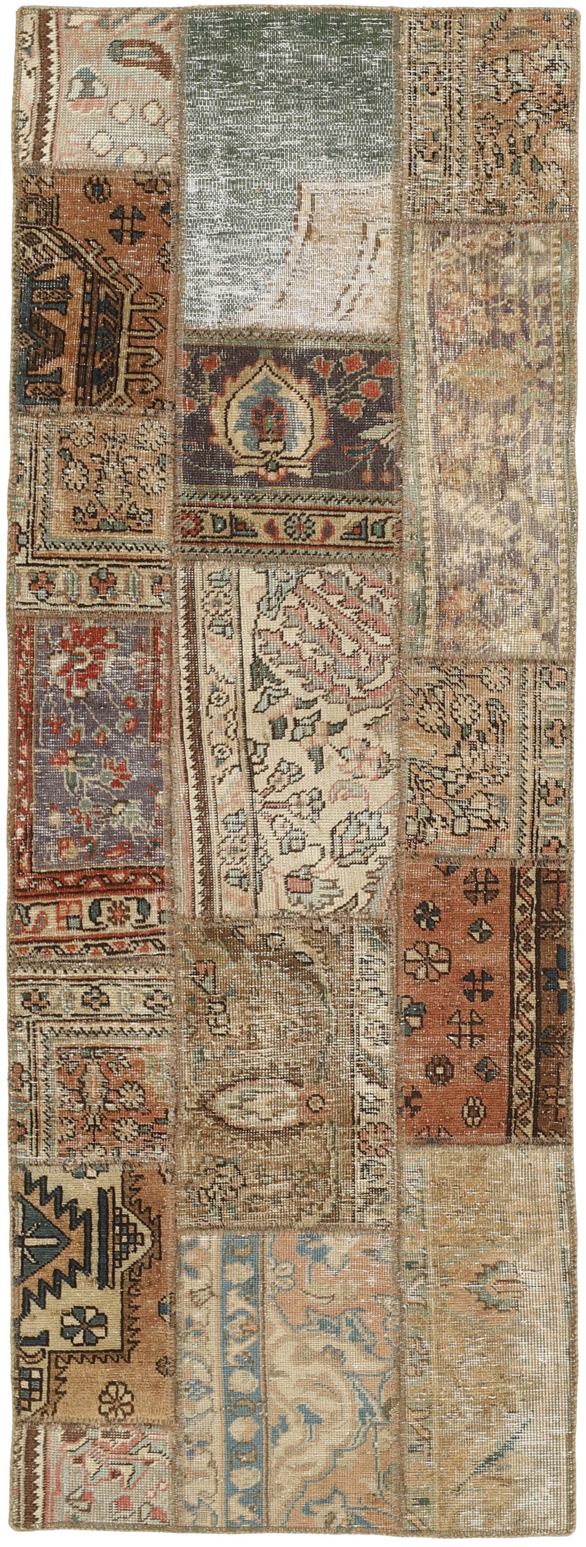 Vintage Royal Patchwork Rugs | Antique Persian Handcraft74 cm x 206 cm