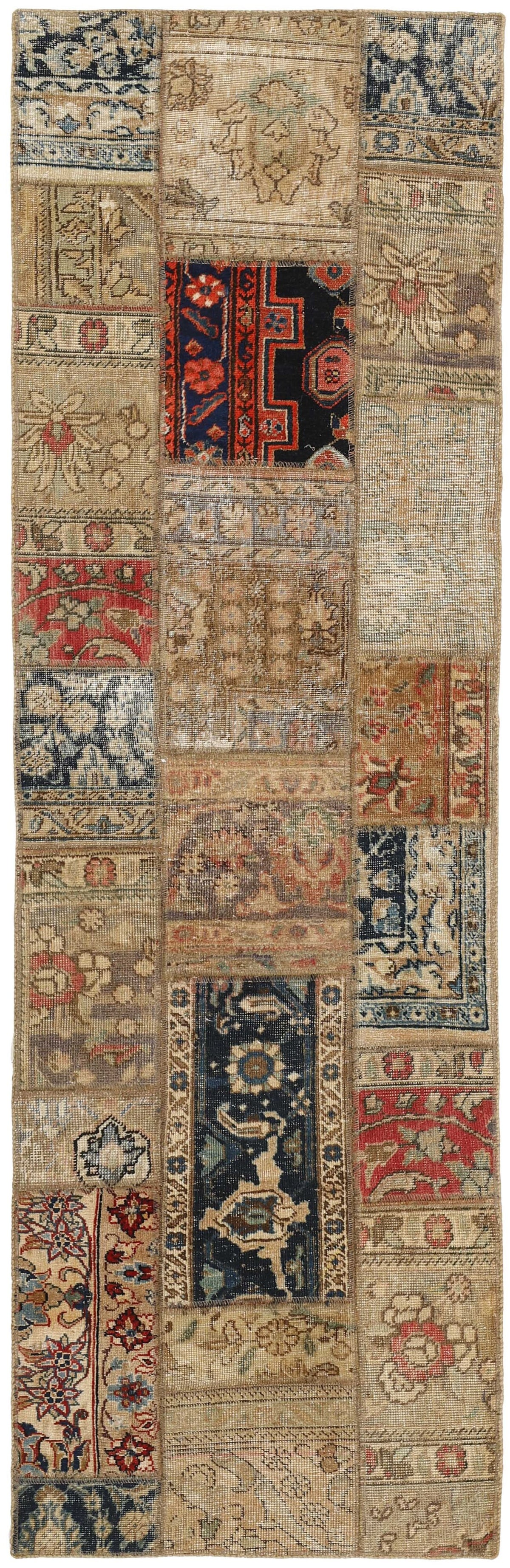 Vintage Royal Patchwork Rugs | Antique Persian Handcraft75 cm x 252 cm