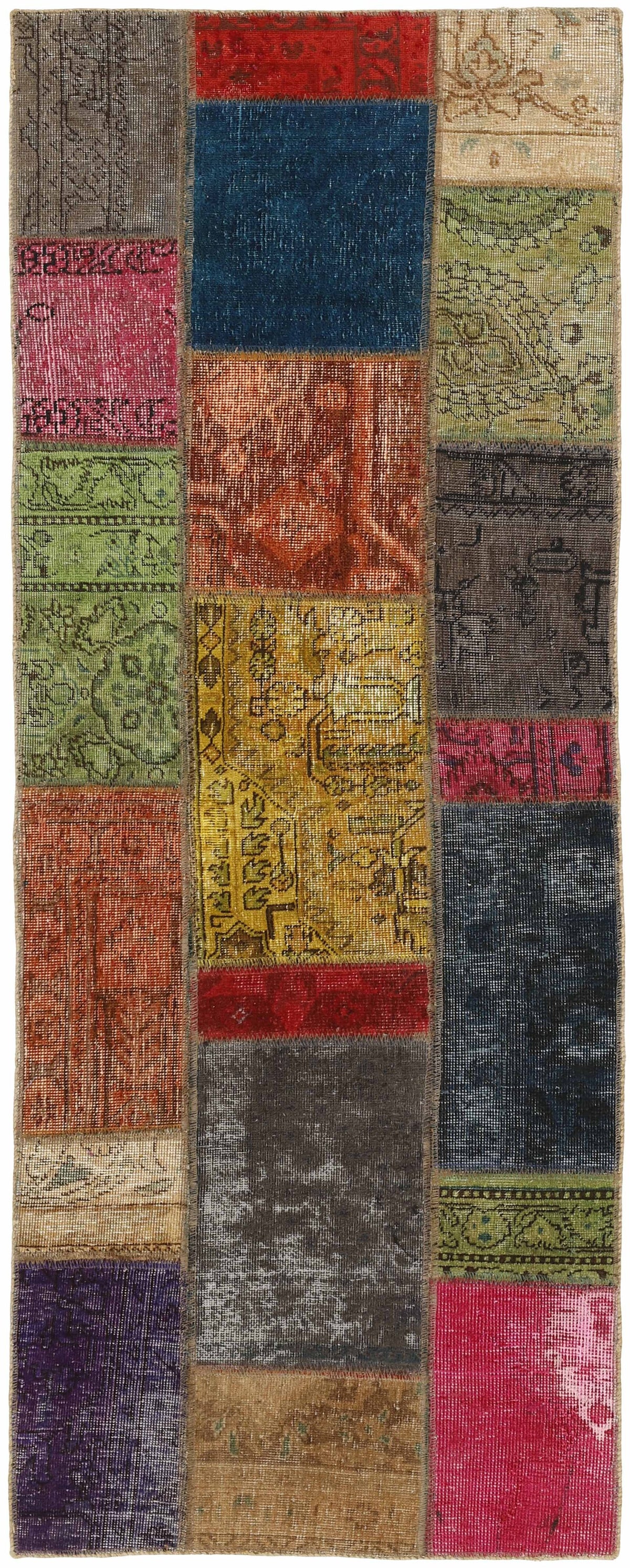 Vintage Royal Patchwork Rugs | Antique Persian Handcraft75 cm x 203 cm