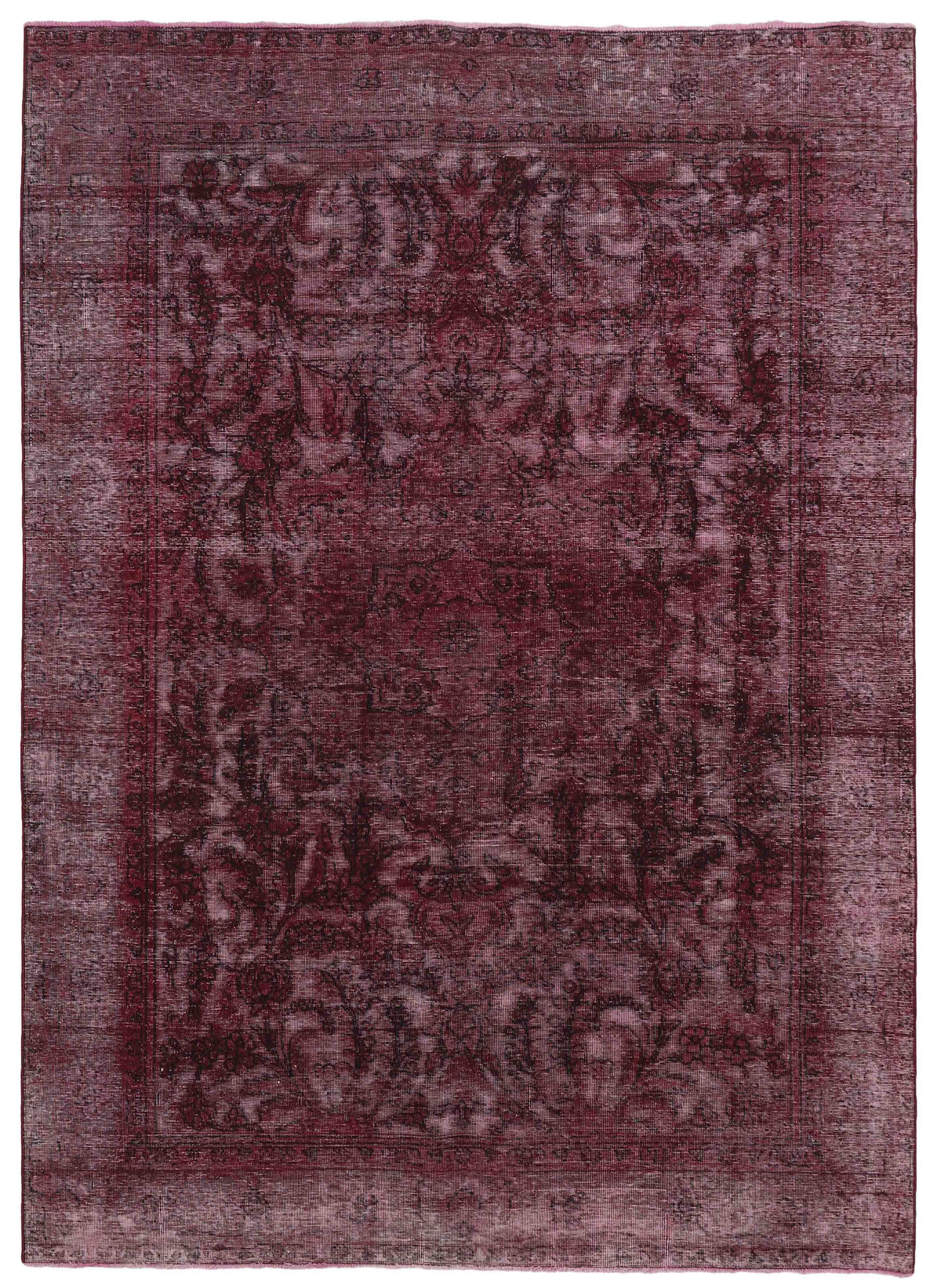 Vintage Royal Collection: Antique Persian Hand-Knotted Rugs in Stonewashed, Recoloured Finishes203 cm x 284 cm