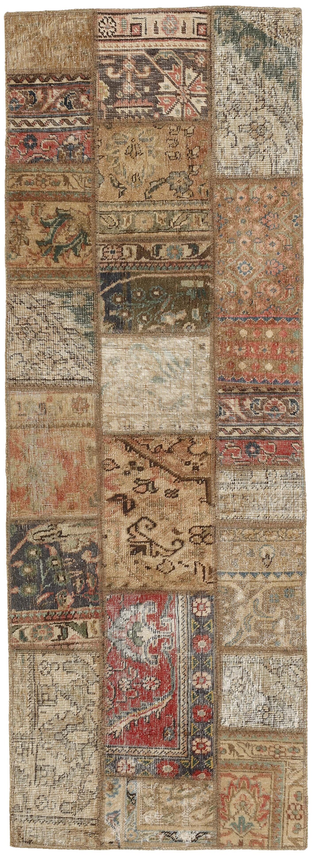 Vintage Royal Patchwork Rugs | Antique Persian Handcraft74 cm x 208 cm