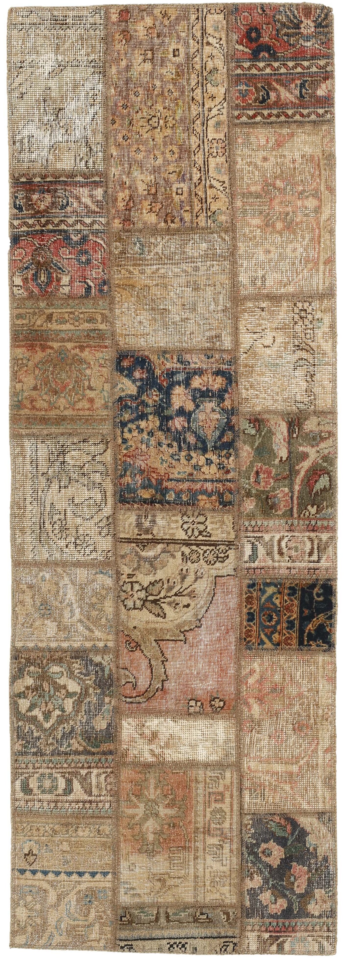 Vintage Royal Patchwork Rugs | Antique Persian Handcraft73 cm x 212 cm