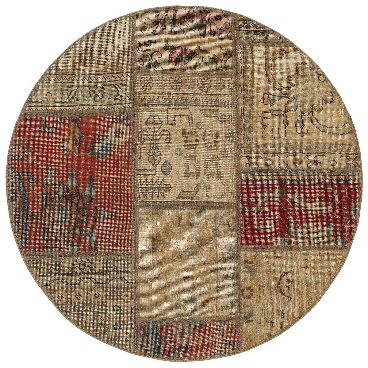 Vintage Royal Patchwork Rugs | Antique Persian Handcraft100 cm x 100 cm