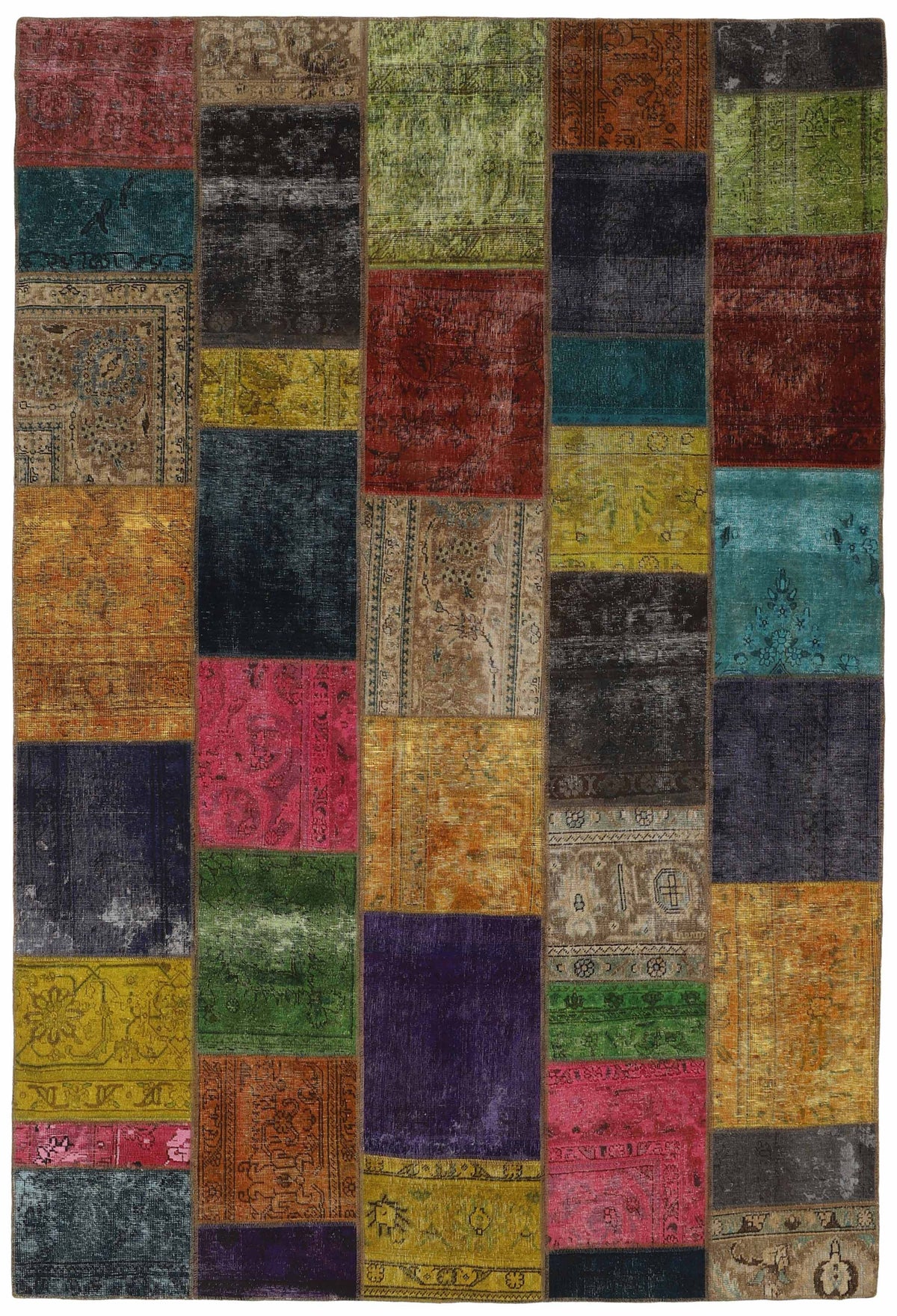 Vintage Royal Patchwork Rugs | Unique Persian Hand-Knotted Antique Rugs206 cm x 307 cm