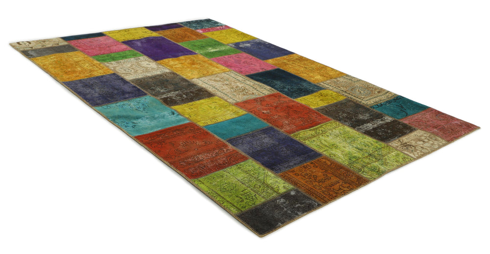 Vintage Royal Patchwork Rugs | Unique Persian Hand-Knotted Antique Rugs206 cm x 307 cm