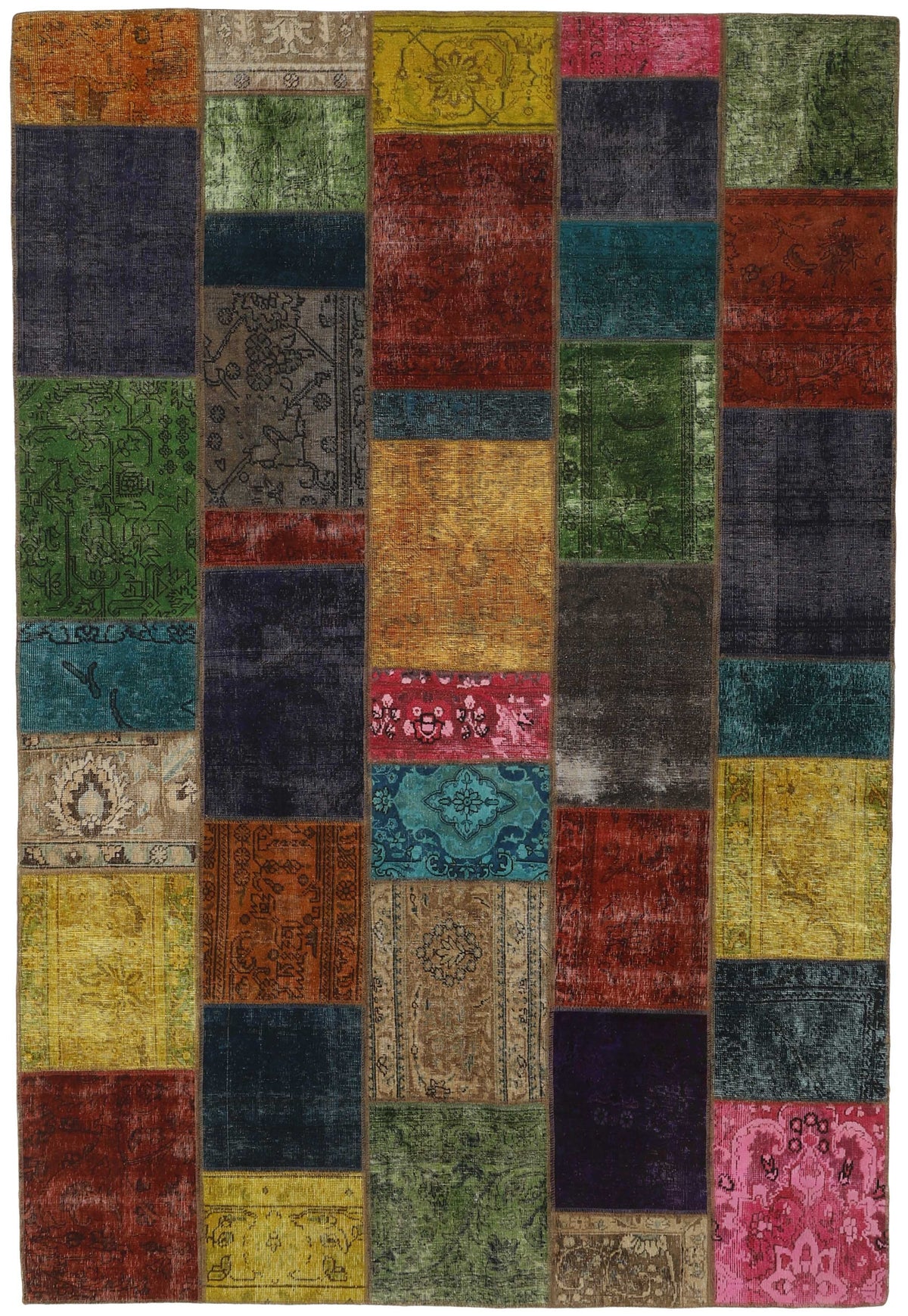 Vintage Royal Patchwork Rugs | Unique Persian Hand-Knotted Antique Rugs204 cm x 308 cm