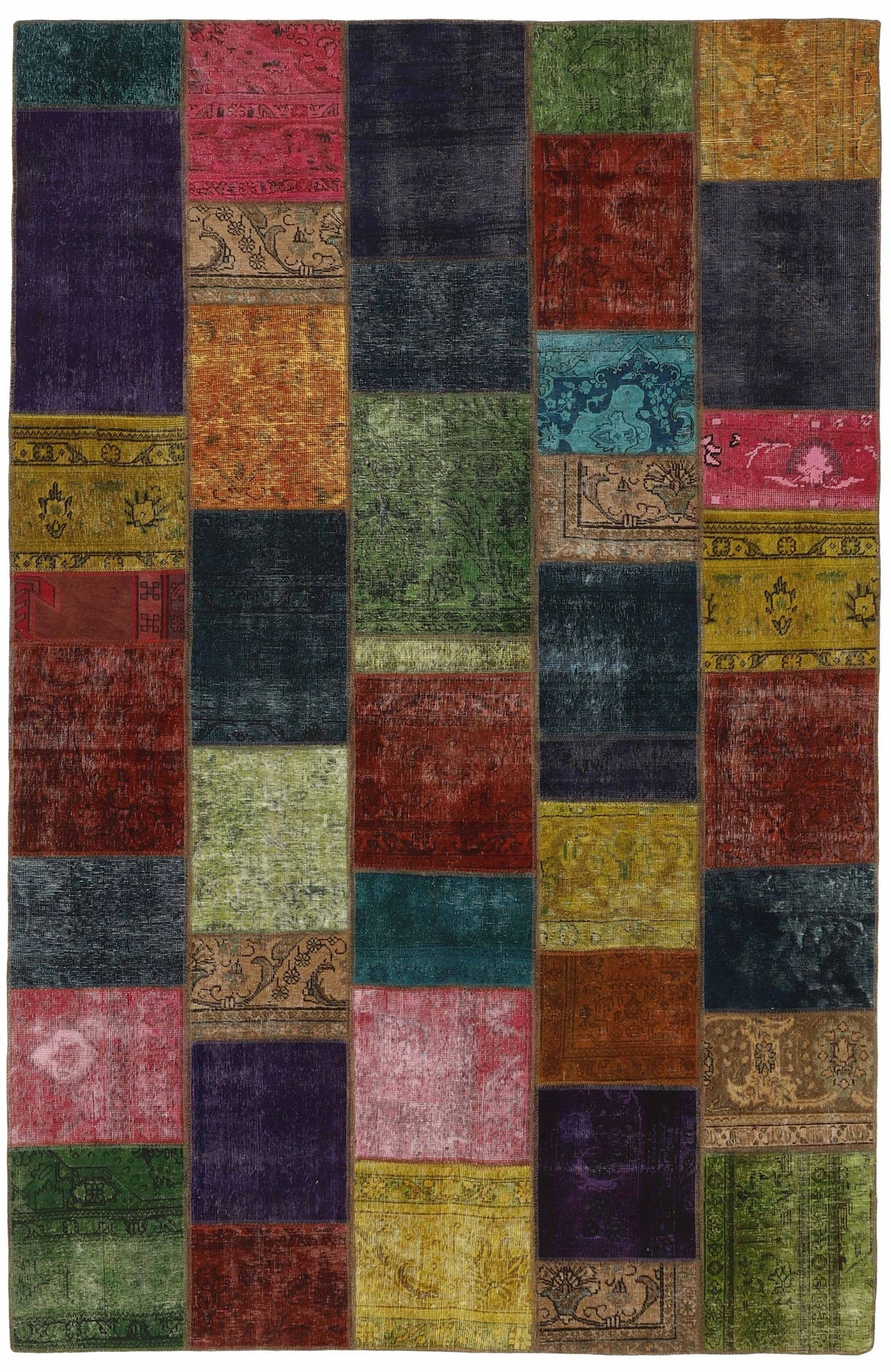 Vintage Royal Patchwork Rugs | Unique Persian Hand-Knotted Antique Rugs203 cm x 313 cm