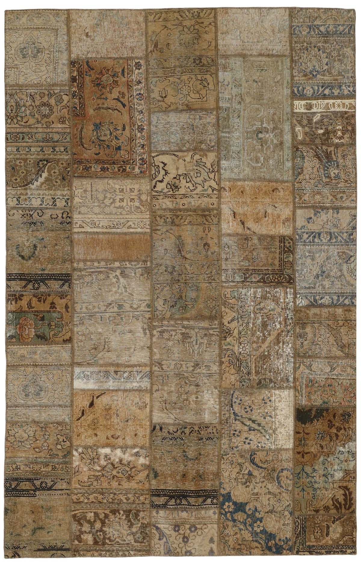 Vintage Royal Patchwork Rugs | Unique Persian Hand-Knotted Antique Rugs199 cm x 312 cm