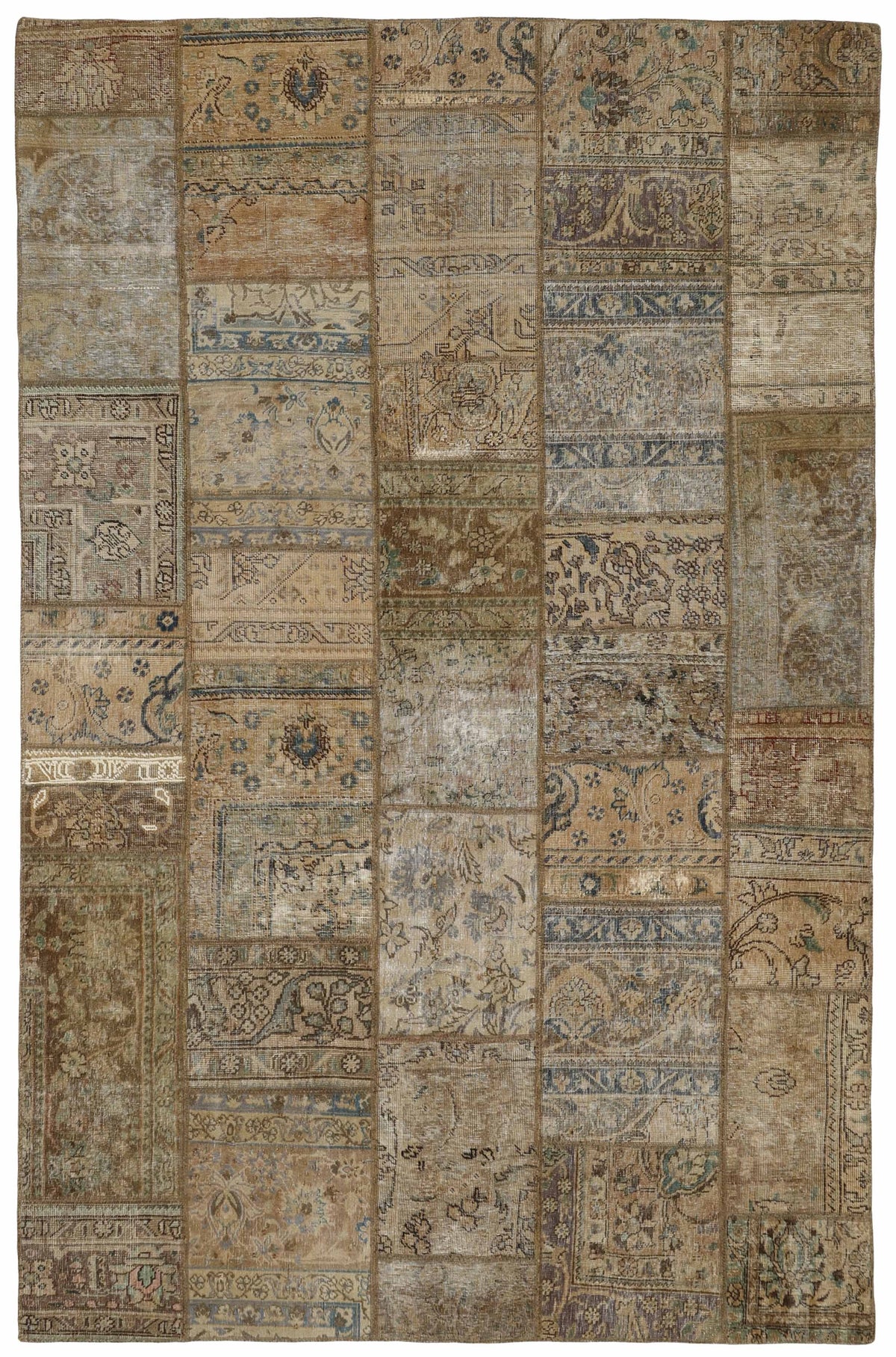 Vintage Royal Patchwork Rugs | Unique Persian Hand-Knotted Antique Rugs198 cm x 311 cm