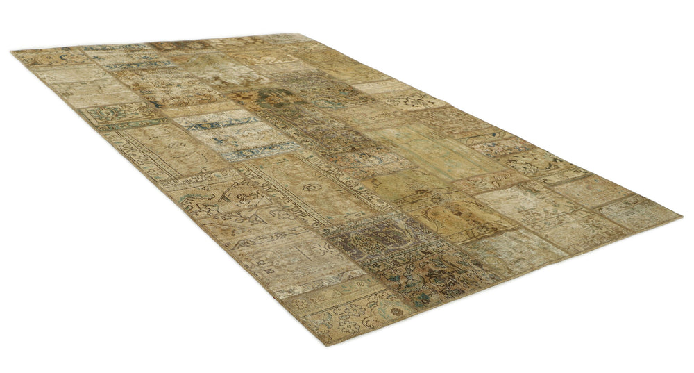 Vintage Royal Patchwork Rugs | Unique Persian Hand-Knotted Antique Rugs202 cm x 307 cm