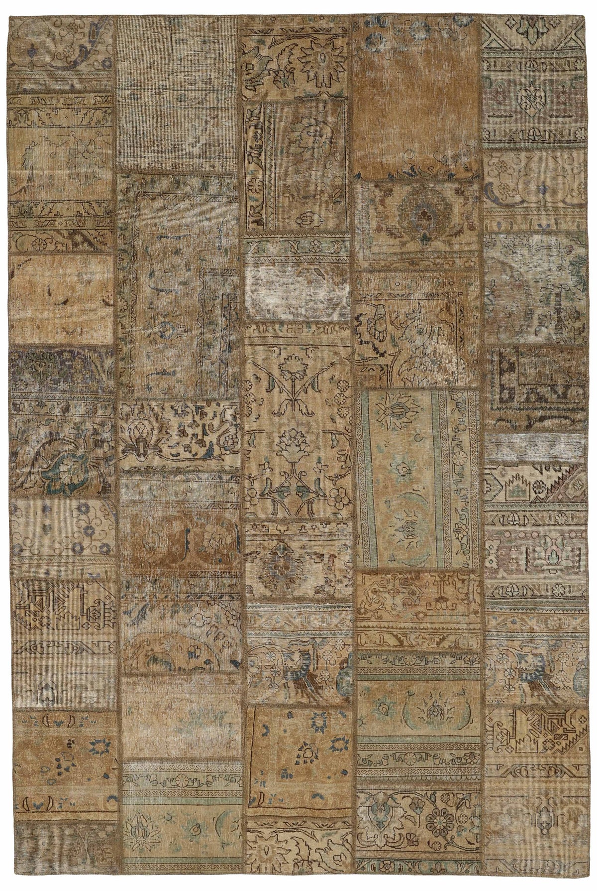 Vintage Royal Patchwork Rugs | Unique Persian Hand-Knotted Antique Rugs200 cm x 307 cm