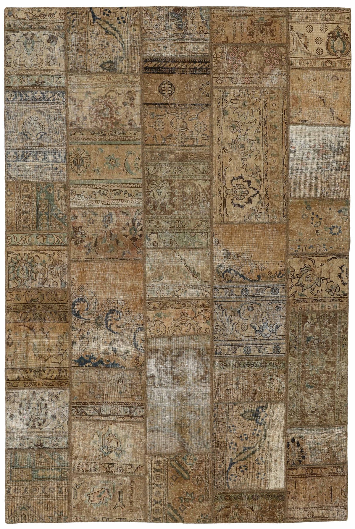 Vintage Royal Patchwork Rugs | Unique Persian Hand-Knotted Antique Rugs199 cm x 301 cm