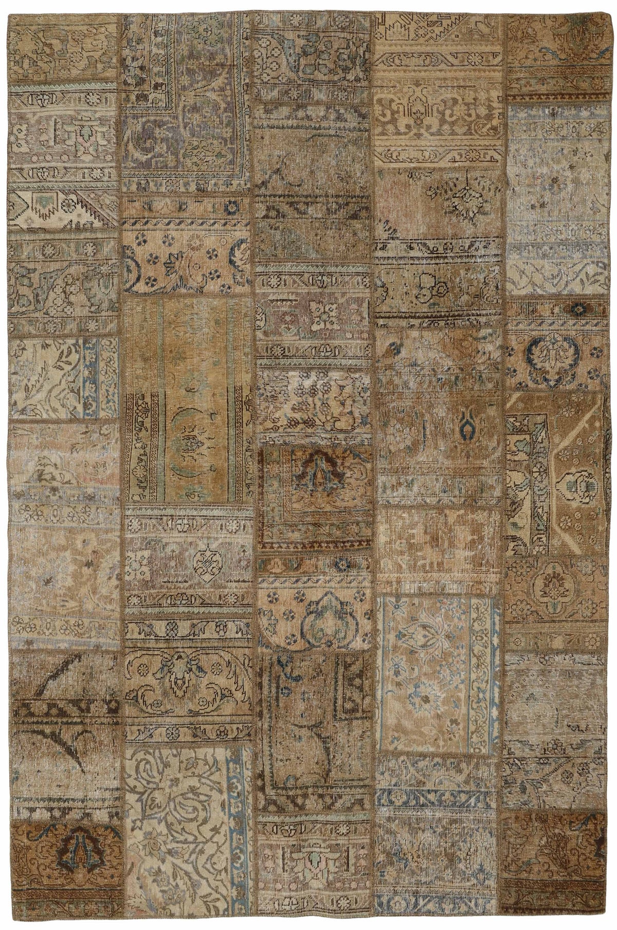 Vintage Royal Patchwork Rugs | Unique Persian Hand-Knotted Antique Rugs200 cm x 302 cm