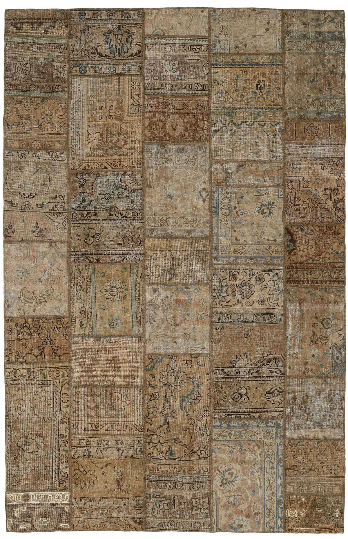 Vintage Royal Patchwork Rugs | Unique Persian Hand-Knotted Antique Rugs200 cm x 309 cm