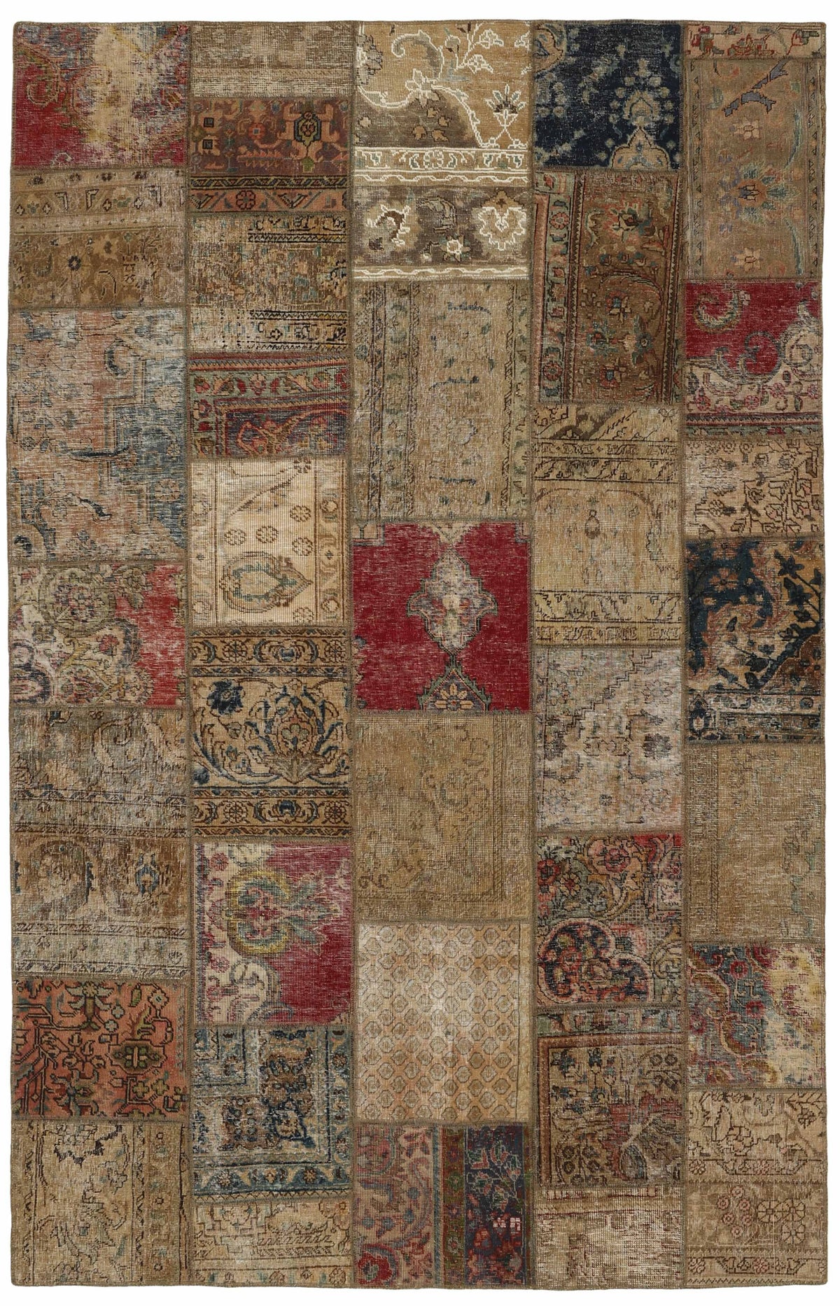 Vintage Royal Patchwork Rugs | Unique Persian Hand-Knotted Antique Rugs198 cm x 312 cm