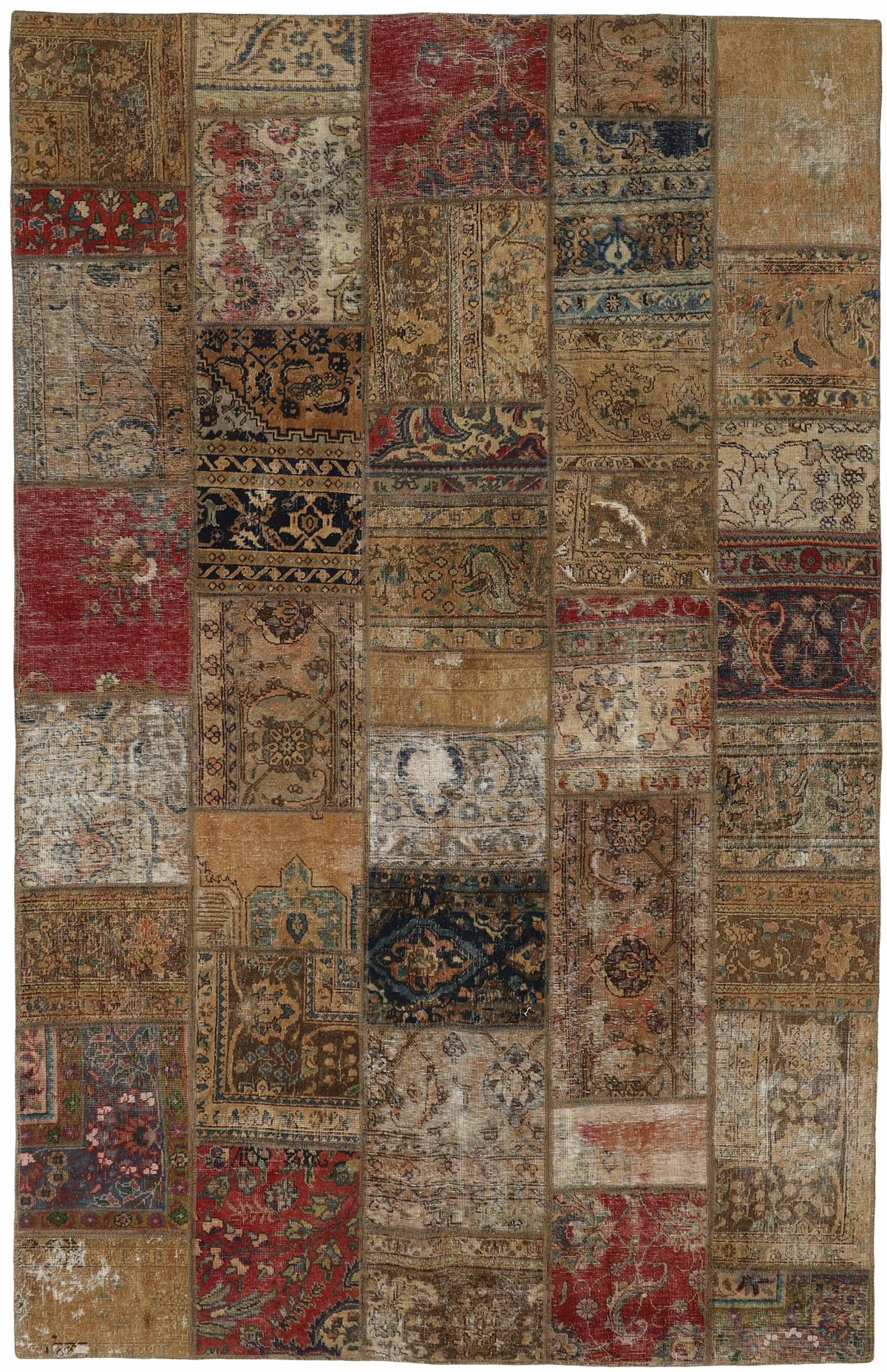 Vintage Royal Patchwork Rugs | Unique Persian Hand-Knotted Antique Rugs198 cm x 310 cm