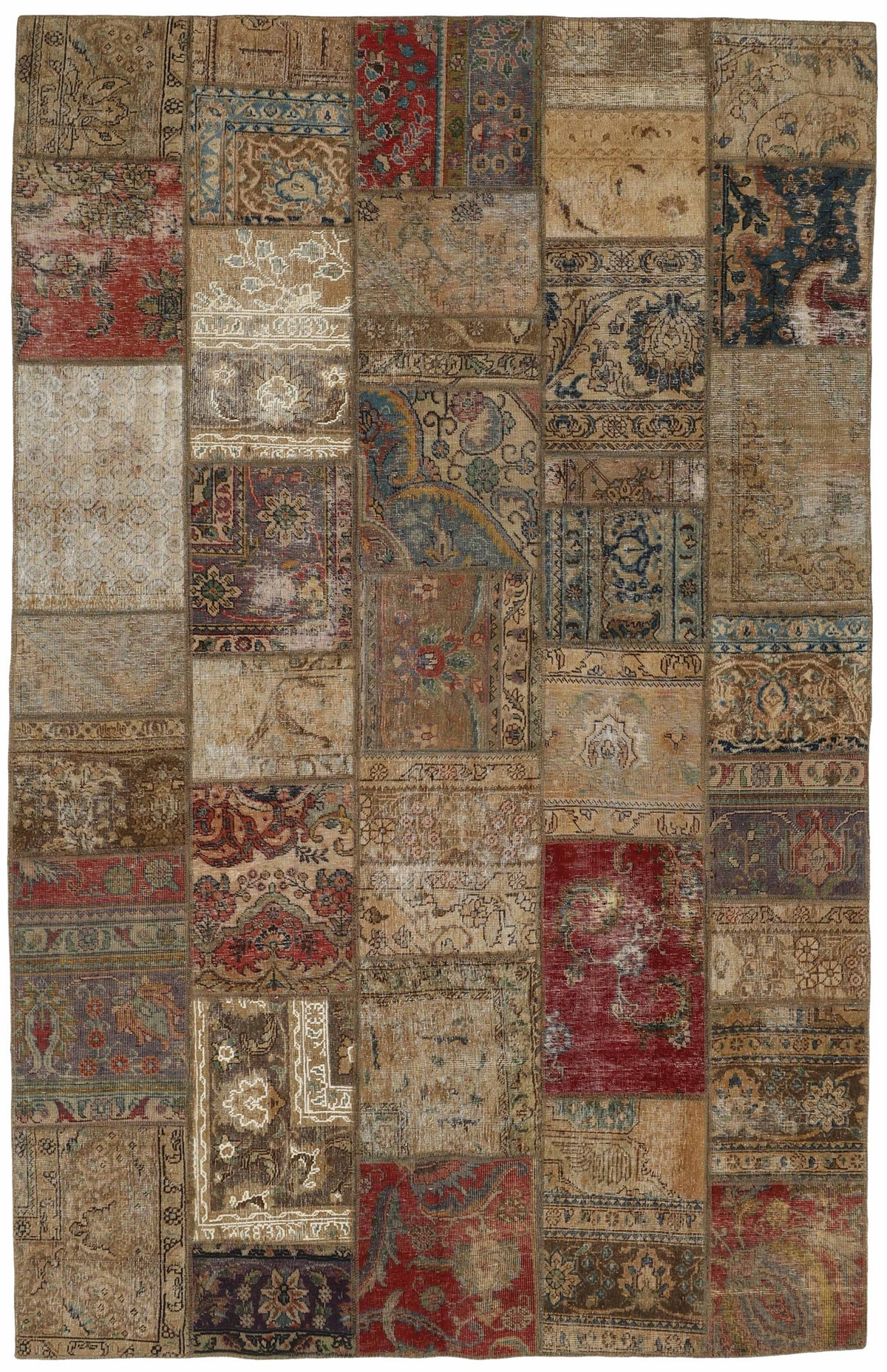 Vintage Royal Patchwork Rugs | Unique Persian Hand-Knotted Antique Rugs198 cm x 313 cm