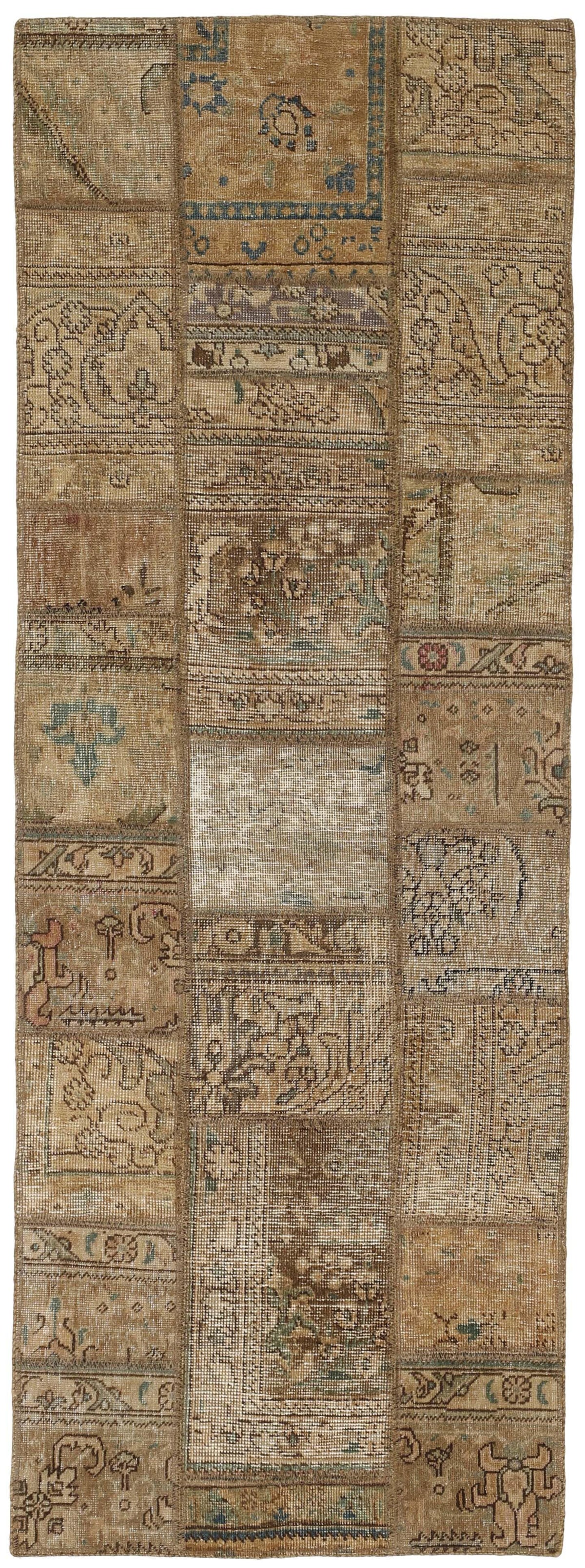 Vintage Royal Patchwork Rugs | Unique Persian Hand-Knotted Antique Rugs75 cm x 210 cm