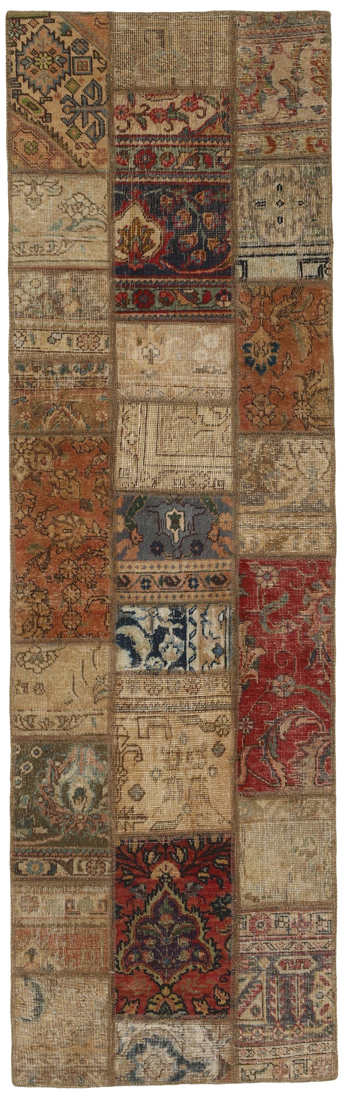 Vintage Royal Patchwork Rugs | Unique Persian Hand-Knotted Antique Rugs77 cm x 253 cm