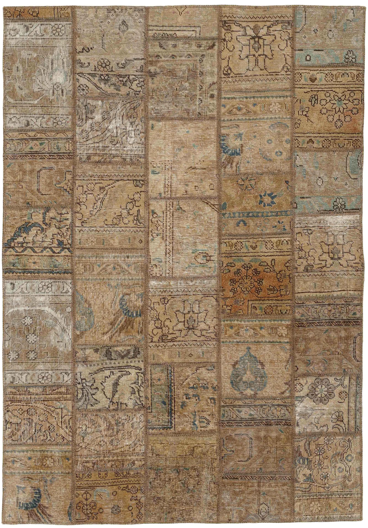 Vintage Royal Patchwork Rugs | Unique Persian Hand-Knotted Antique Rugs142 cm x 204 cm