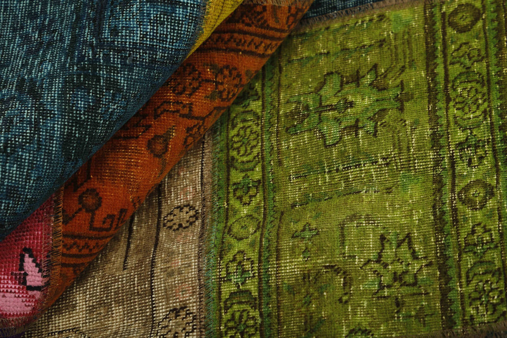 Vintage Royal Patchwork Rugs | Unique Persian Hand-Knotted Antique Rugs202 cm x 253 cm