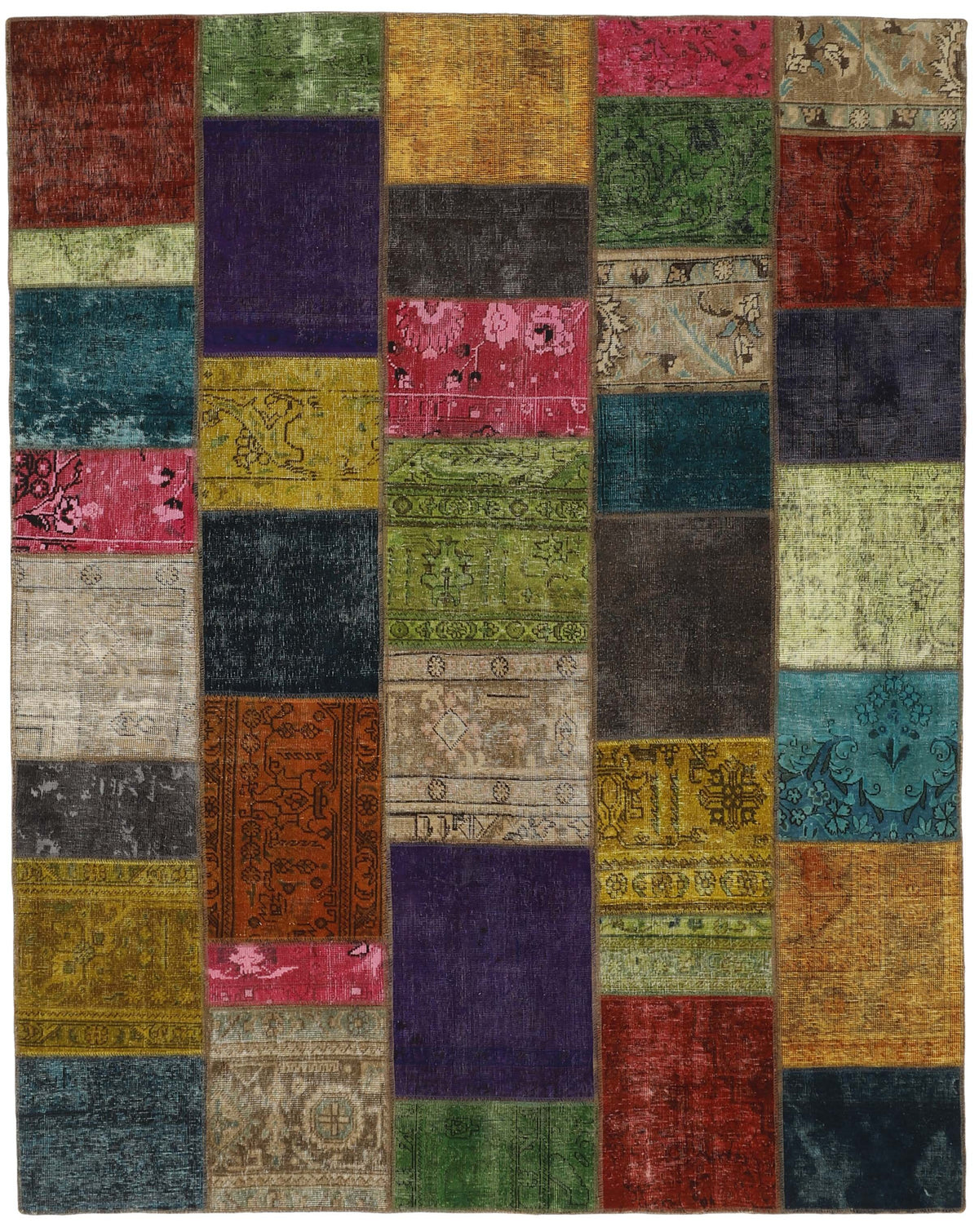 Vintage Royal Patchwork Rugs | Unique Persian Hand-Knotted Antique Rugs202 cm x 253 cm