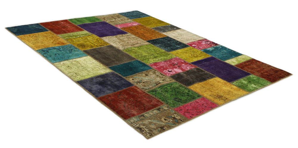 Vintage Royal Patchwork Rugs | Unique Persian Hand-Knotted Antique Rugs202 cm x 253 cm