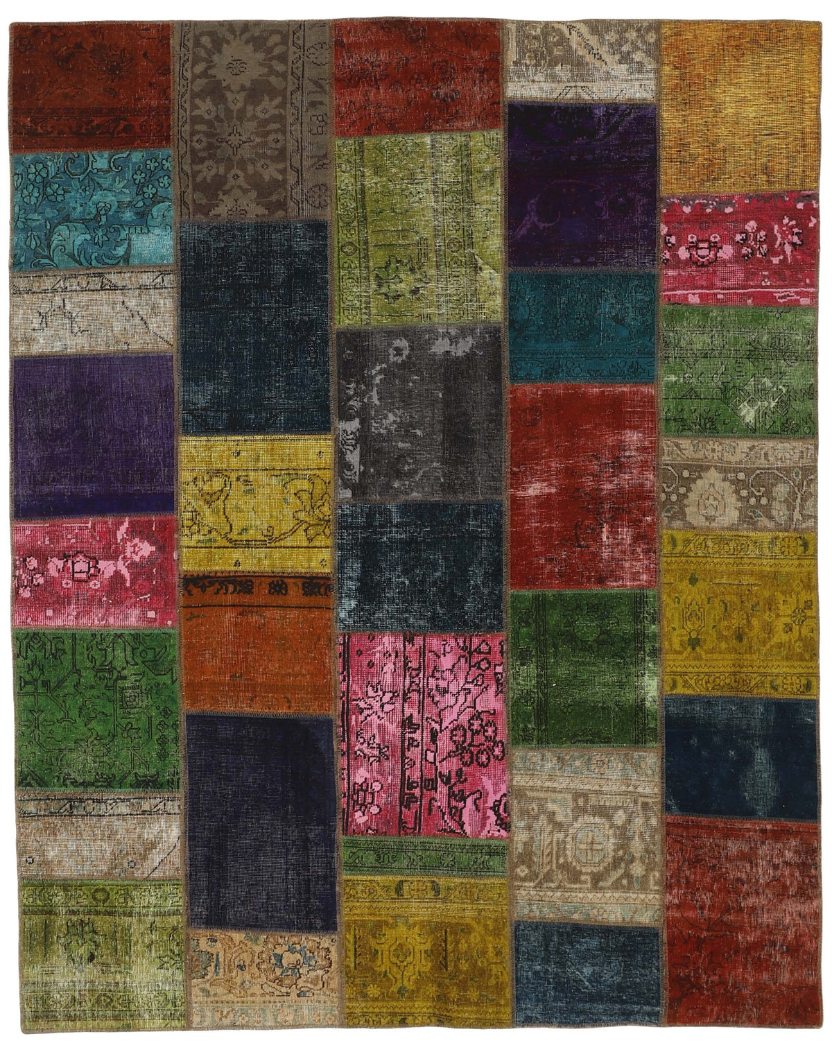 Vintage Royal Patchwork Rugs | Unique Persian Hand-Knotted Antique Rugs202 cm x 252 cm