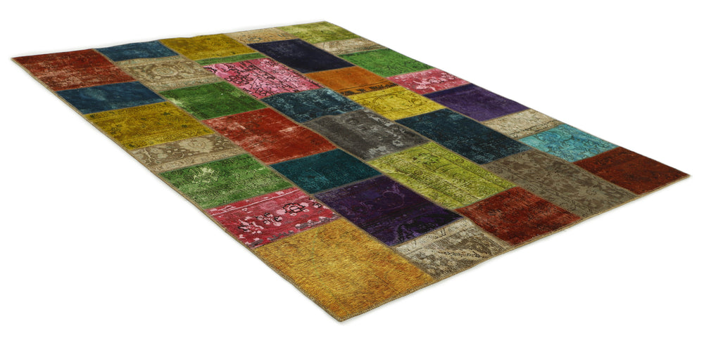 Vintage Royal Patchwork Rugs | Unique Persian Hand-Knotted Antique Rugs202 cm x 252 cm