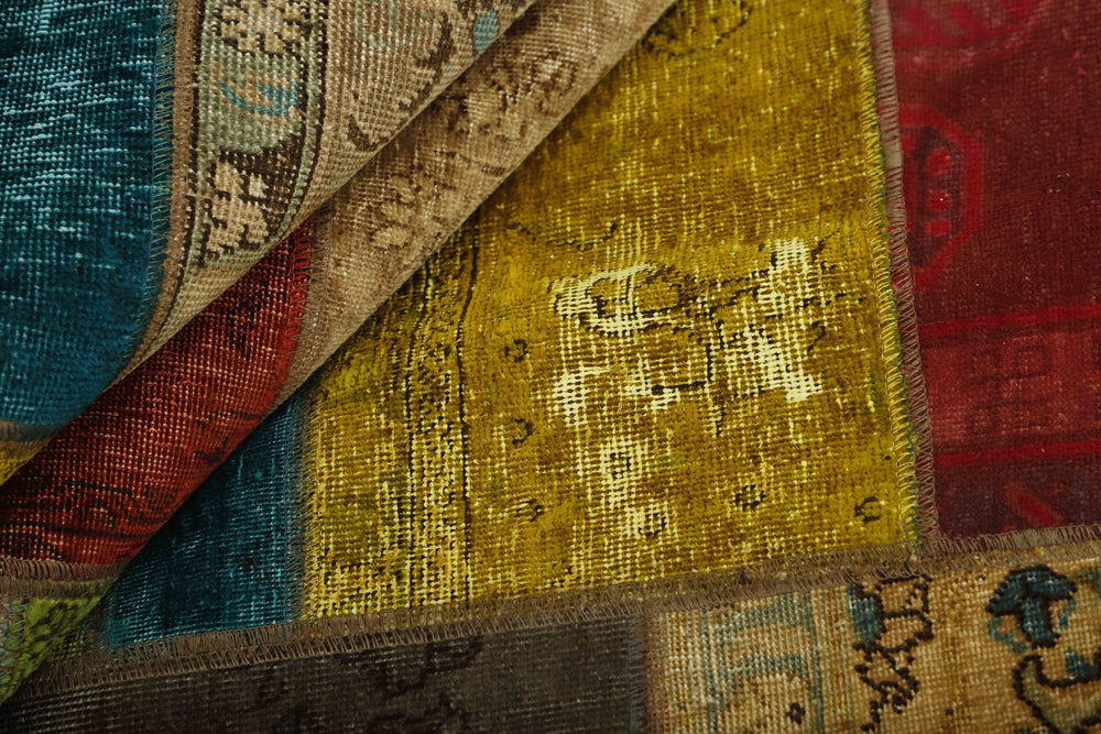 Vintage Royal Patchwork Rugs | Unique Persian Hand-Knotted Antique Rugs208 cm x 256 cm