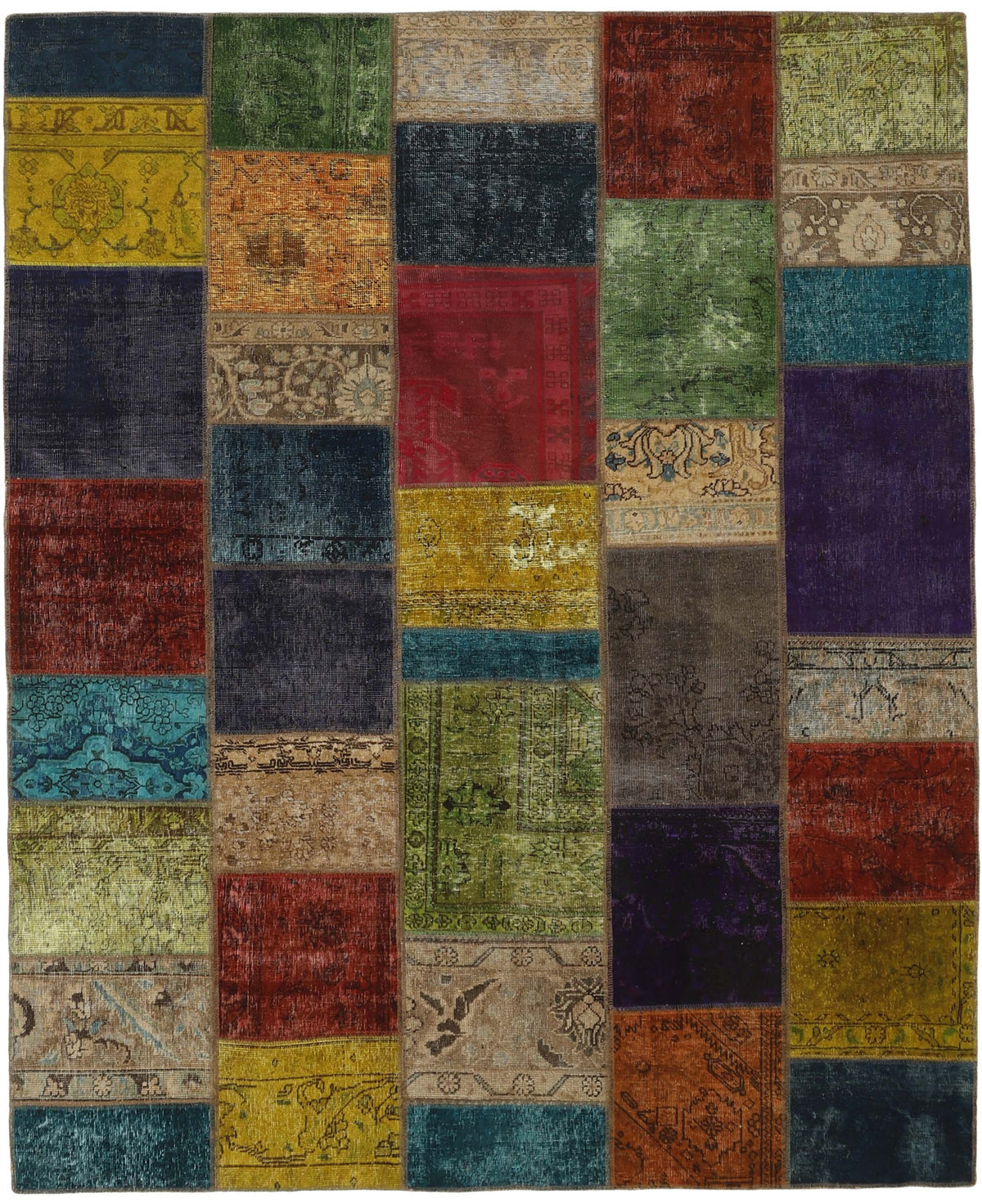 Vintage Royal Patchwork Rugs | Unique Persian Hand-Knotted Antique Rugs208 cm x 256 cm