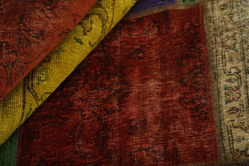 Vintage Royal Patchwork Rugs | Unique Persian Hand-Knotted Antique Rugs203 cm x 259 cm