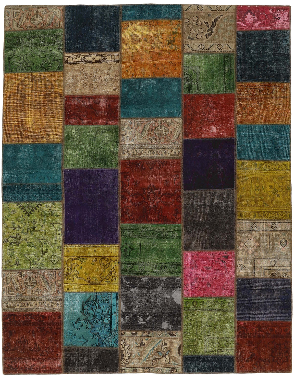 Vintage Royal Patchwork Rugs | Unique Persian Hand-Knotted Antique Rugs203 cm x 259 cm