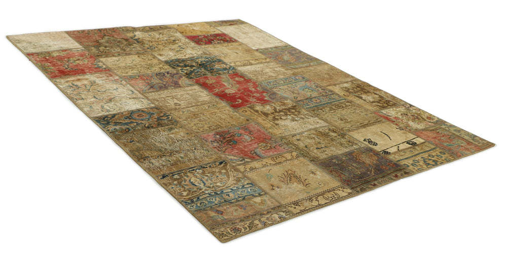 Vintage Royal Patchwork Rugs | Unique Persian Hand-Knotted Antique Rugs197 cm x 254 cm
