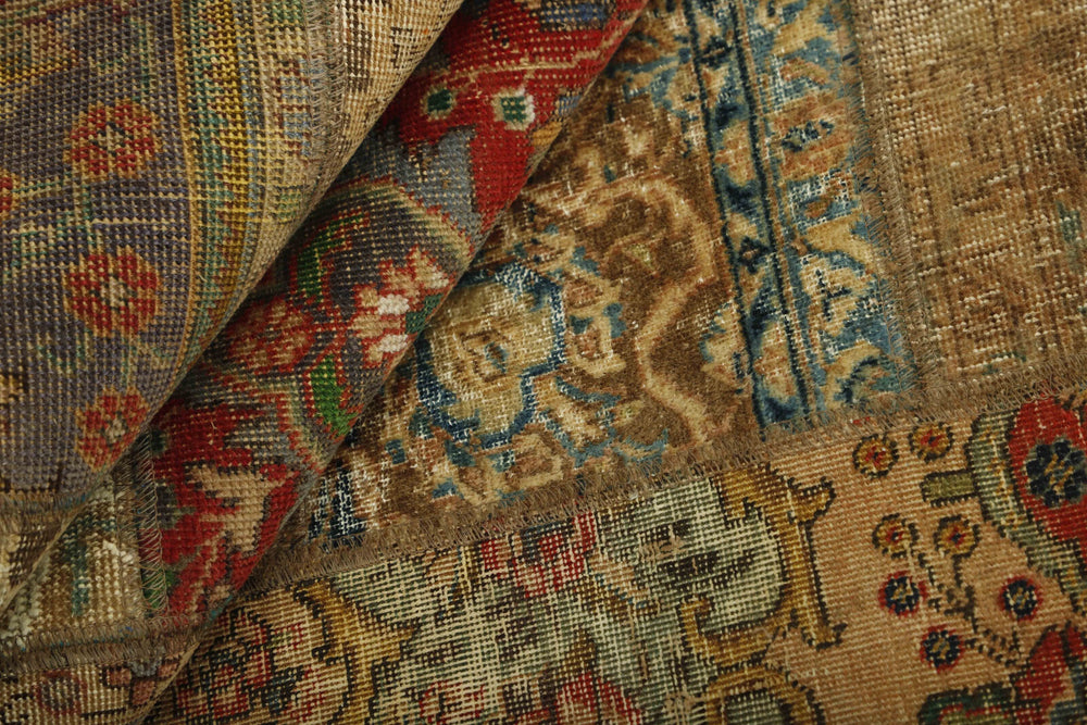 Vintage Royal Patchwork Rugs | Unique Persian Hand-Knotted Antique Rugs199 cm x 254 cm