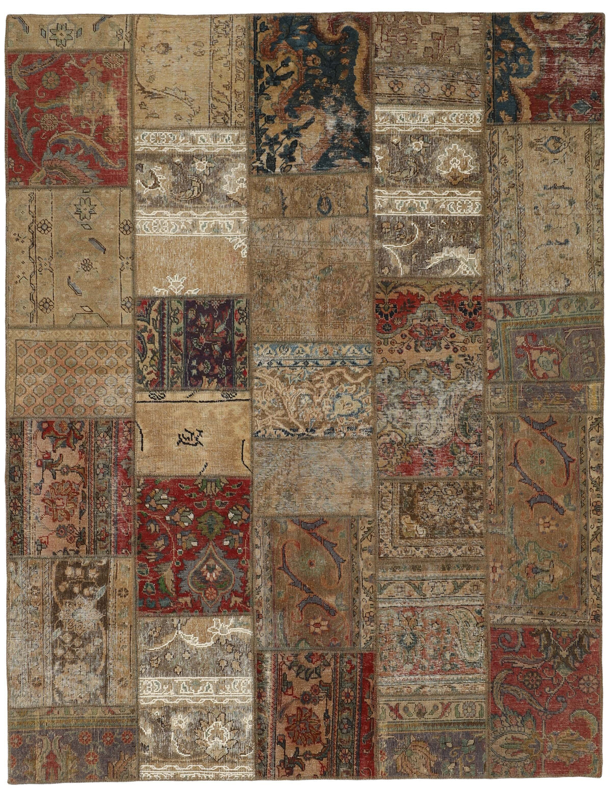 Vintage Royal Patchwork Rugs | Unique Persian Hand-Knotted Antique Rugs199 cm x 254 cm