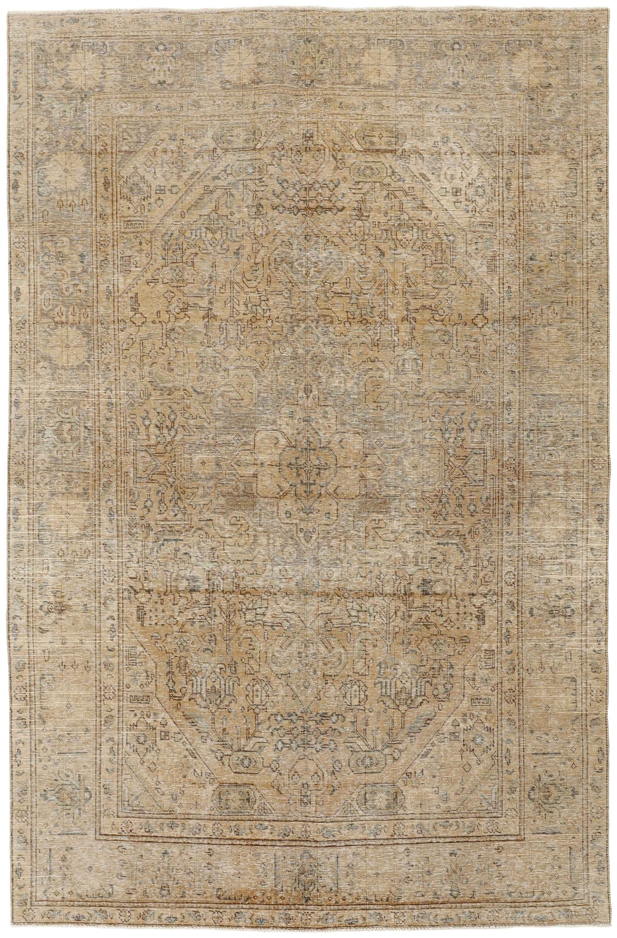 Vintage Royal Collection: Antique Persian Hand-Knotted Rugs in Stonewashed, Recoloured Finishes192 cm x 302 cm