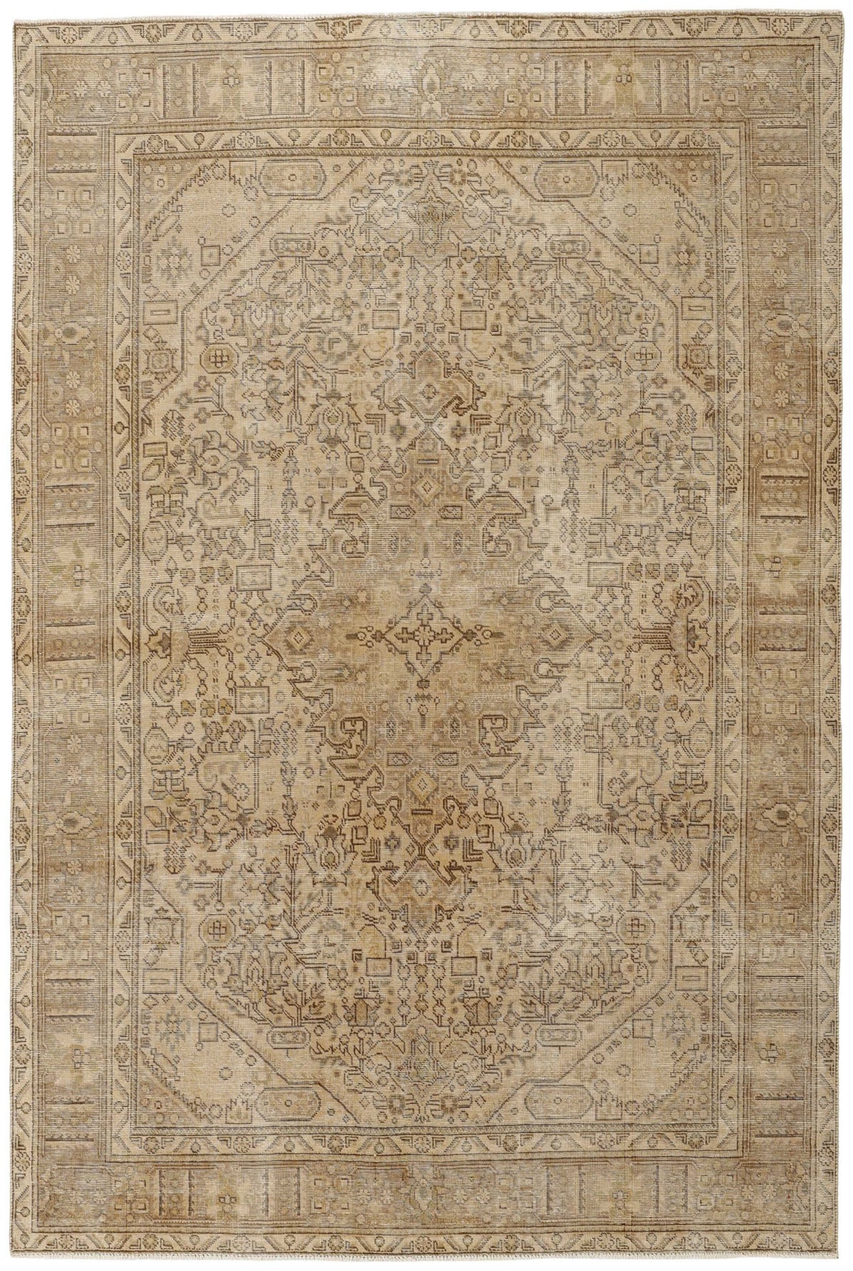 Vintage Royal Collection: Antique Persian Hand-Knotted Rugs in Stonewashed, Recoloured Finishes192 cm x 287 cm