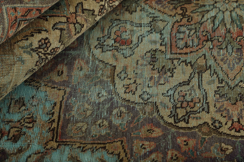 Vintage Royal Collection: Antique Persian Hand-Knotted Rugs in Stonewashed, Recoloured Finishes275 cm x 355 cm