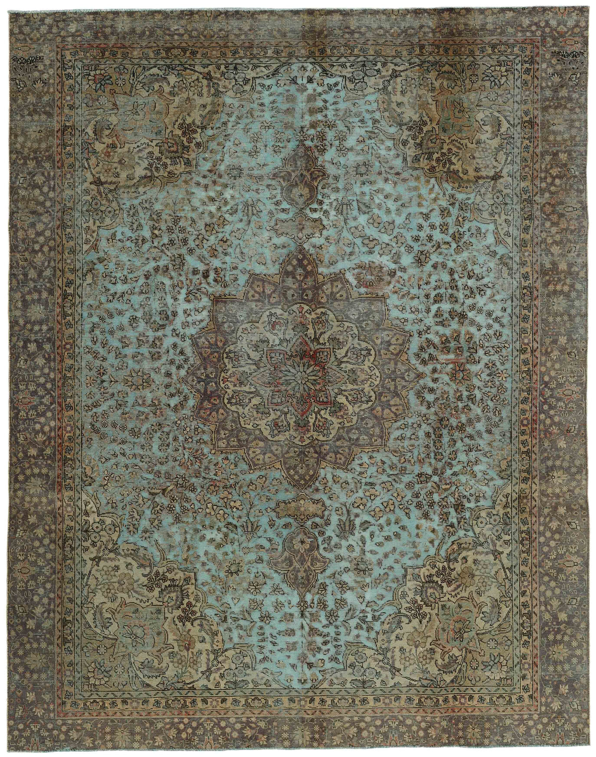 Vintage Royal Collection: Antique Persian Hand-Knotted Rugs in Stonewashed, Recoloured Finishes275 cm x 355 cm