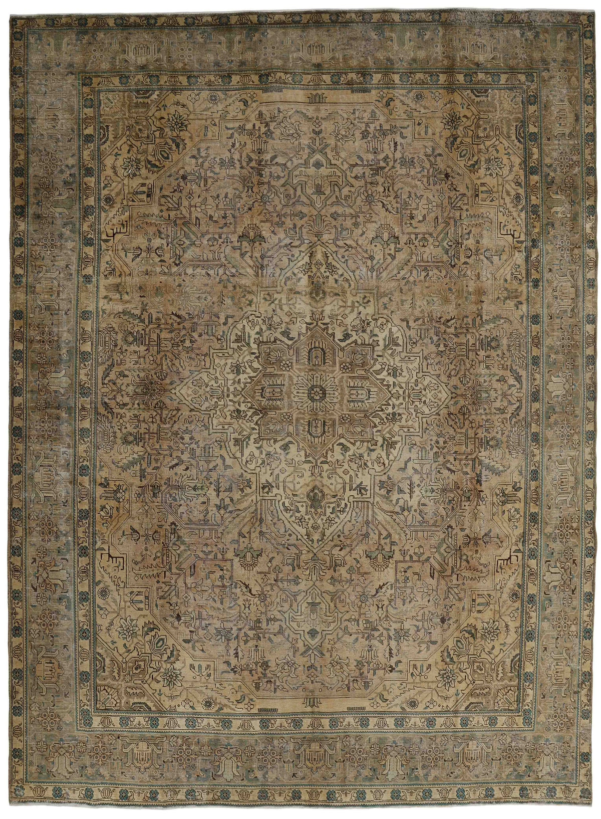 Vintage Royal Collection: Antique Persian Hand-Knotted Rugs in Stonewashed, Recoloured Finishes299 cm x 394 cm