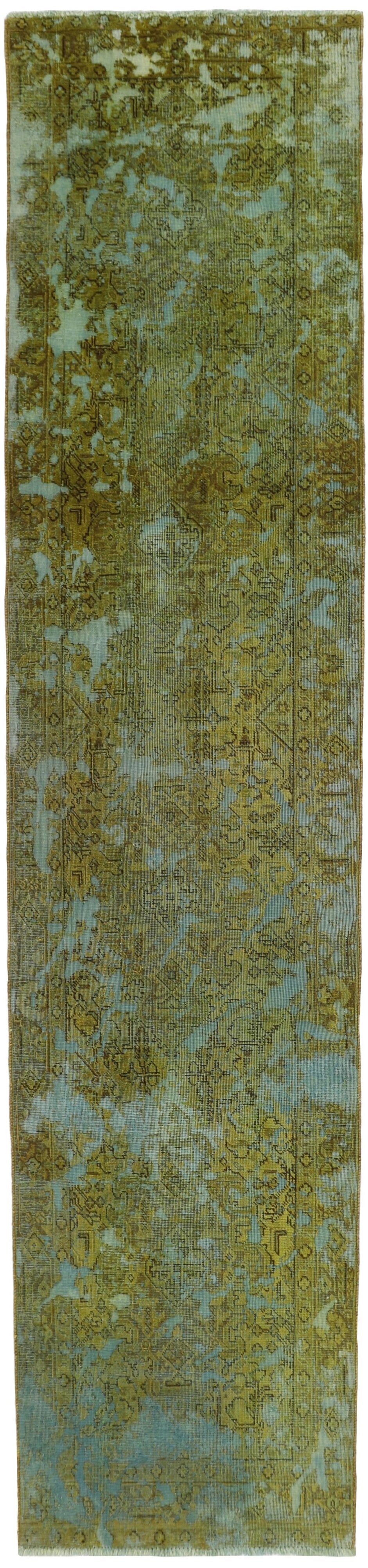 Vintage Royal Collection: Antique Persian Hand-Knotted Rugs in Stonewashed, Recoloured Finishes88 cm x 378 cm