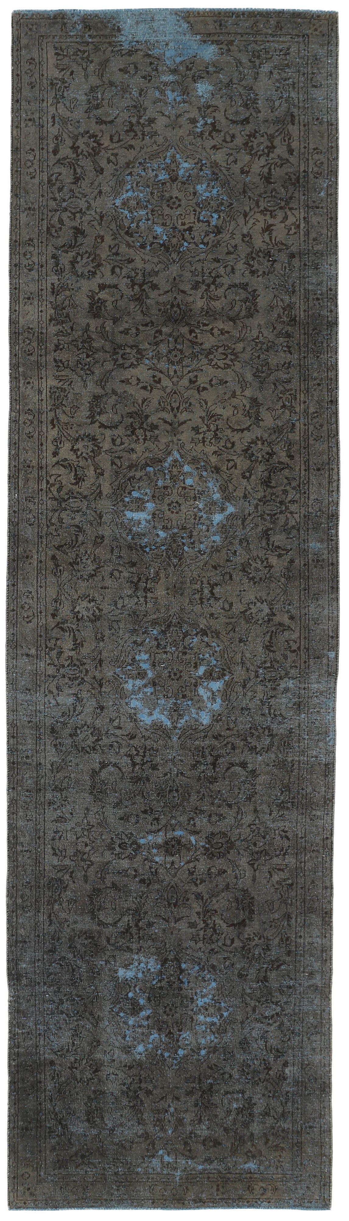 Vintage Royal Collection: Antique Persian Hand-Knotted Rugs in Stonewashed, Recoloured Finishes107 cm x 408 cm