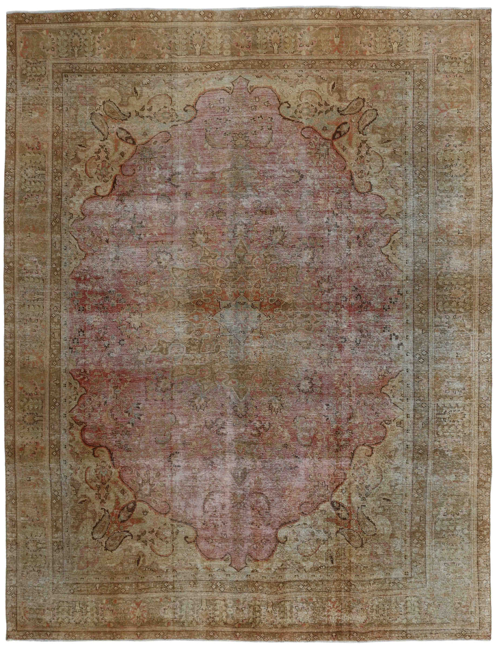 Vintage Royal Collection: Antique Persian Hand-Knotted Rugs in Stonewashed, Recoloured Finishes285 cm x 379 cm