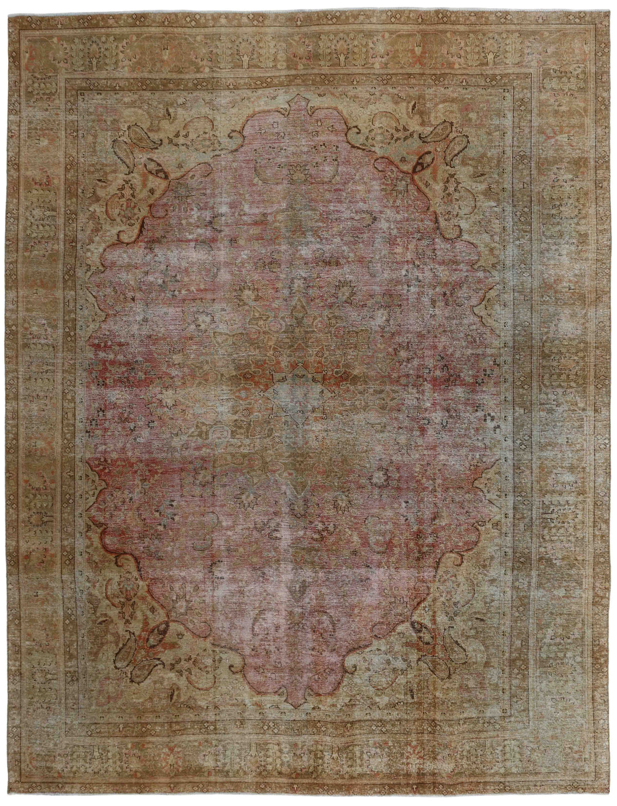 Vintage Royal Collection: Antique Persian Hand-Knotted Rugs in Stonewashed, Recoloured Finishes285 cm x 379 cm