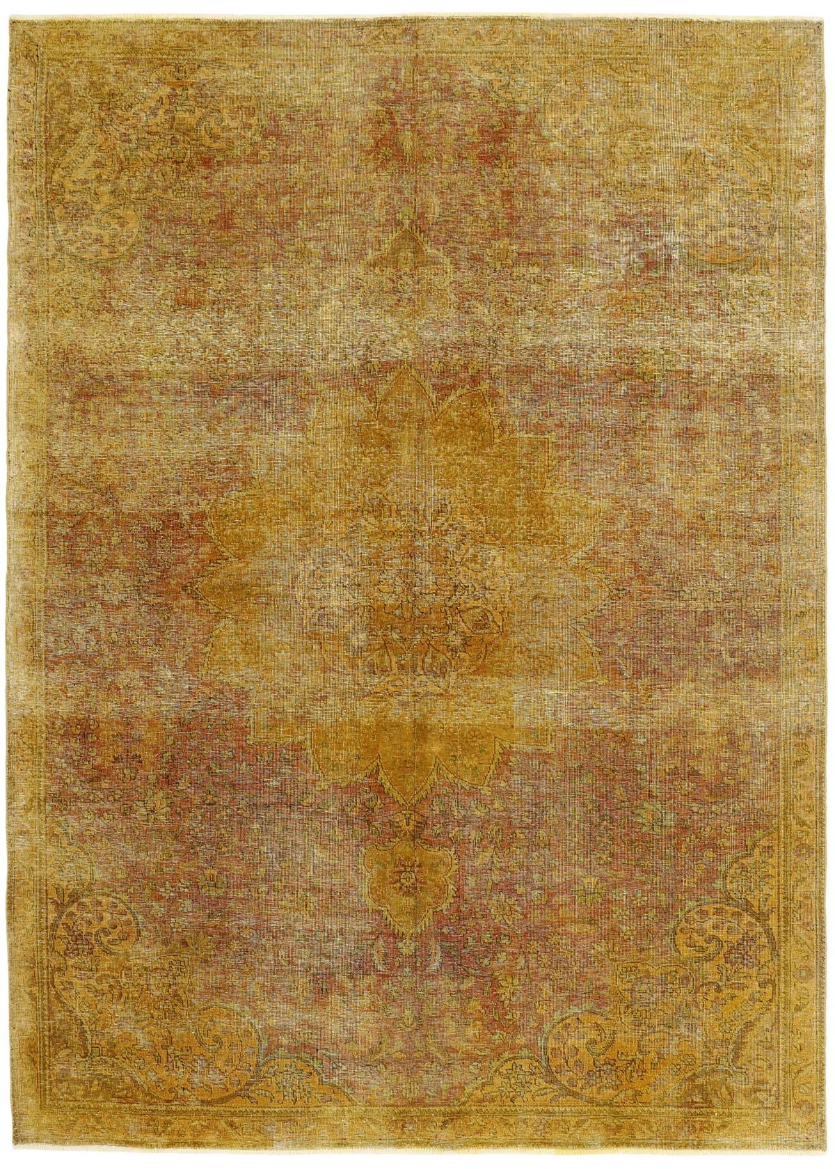 Vintage Royal Collection: Antique Persian Hand-Knotted Rugs in Stonewashed, Recoloured Finishes196 cm x 279 cm