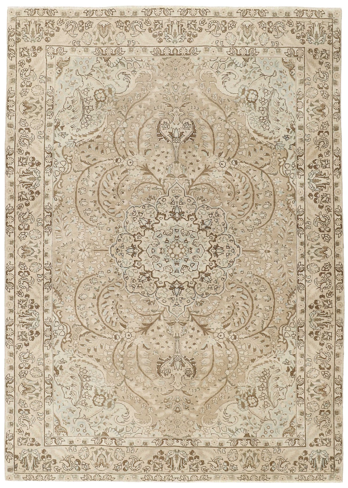 Vintage Royal Collection: Antique Persian Hand-Knotted Rugs in Stonewashed, Recoloured Finishes202 cm x 284 cm