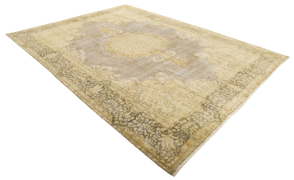 Vintage Kerman Collection: Antique Persian Hand-Knotted Rugs in Recoloured, Stonewashed Finishes224 cm x 319 cm